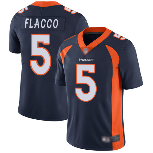 Men Denver Broncos #5 Joe Flacco Navy Blue Alternate Vapor Untouchable Limited Player Football NFL Jersey